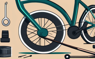 A bicycle with a visibly bent wheel