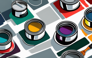 Various car paint cans in different colors