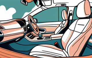 A car interior with cleaning tools like vacuum cleaner