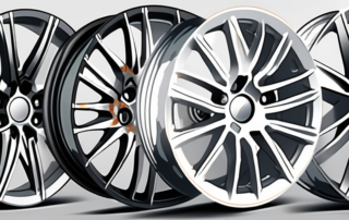 A few different aluminum car wheels