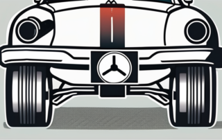 A car brake system with a highlighted brake fluid reservoir