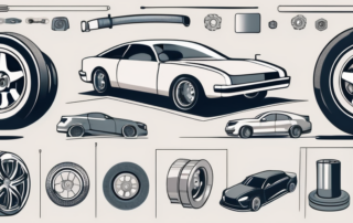 Various car parts such as wheels