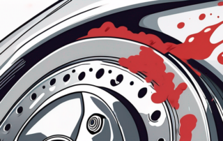A set of car brakes with a paintbrush hovering above them