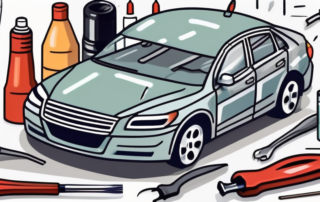 A car with a visible paint scratch