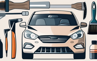 A car with focus on its headlights