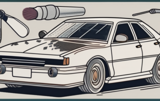 A car with visible scratches on its surface