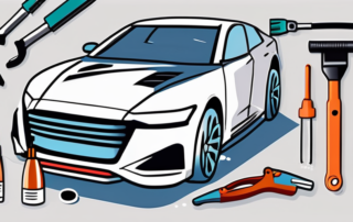 A brake caliper being painted