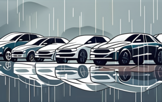 A variety of cars covered with waterproof car covers
