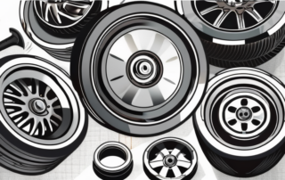 A set of car wheels with visible rims