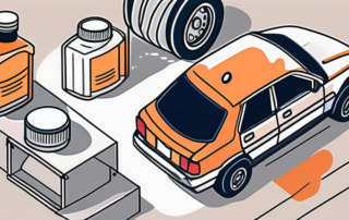 A car with its hood open