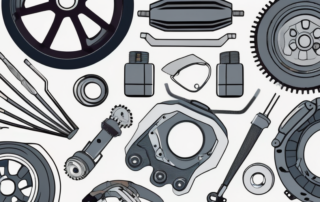 Various car parts such as a steering wheel