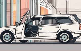 A car with a close-up on its door jamb