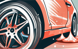A set of car rims being cleaned