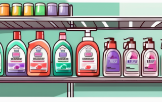 Several different types of car wash shampoos in colorful bottles
