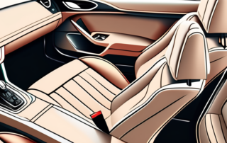 A luxurious car interior focusing on the leather seats