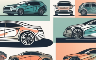 A car with various types of protective and decorative auto films applied