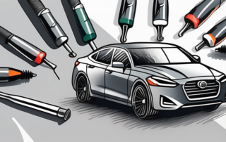 A metallic grey paint pen with a shiny effect