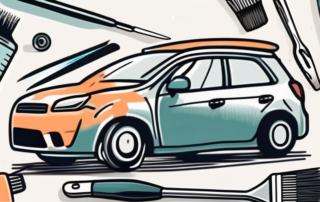 A small car with a minor paint scratch