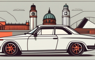 A car with various tuning parts like spoilers