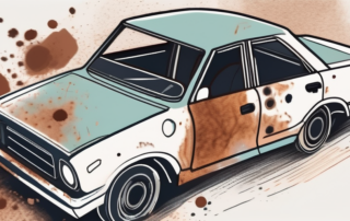 Various car parts affected by rust