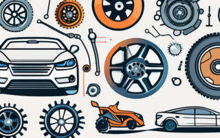 Various auto parts like wheels