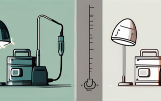 A halogen lamp and a xenon lamp side by side