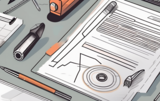 A car in a workshop with some tools scattered around