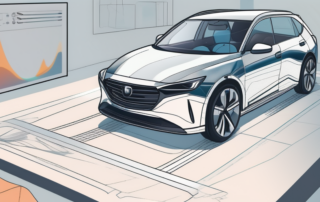 A car in the process of being wrapped in a foil