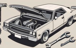A car with an open hood