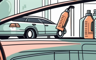 A car being cleaned