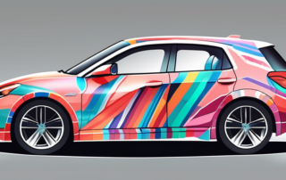 A car partially wrapped in a glossy