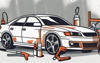 A car with visible paint damage