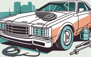 A car with an open hood