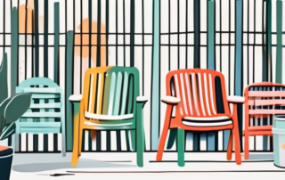 Various plastic items like chairs