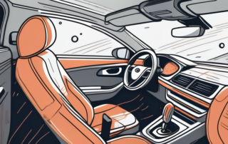 A car interior with cleaning tools like vacuum cleaner