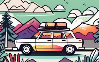 A variety of colorful and stylish stickers on a car windshield