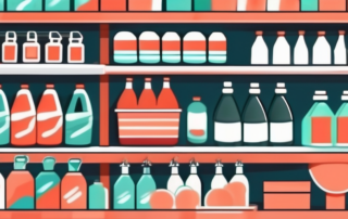 A bottle of isopropanol placed on a store shelf