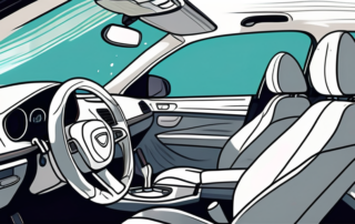 A car interior focusing on the roof lining