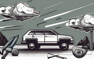 A car with visible hail damage