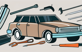 A car bumper with a visible crack