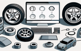 Various car parts such as tires