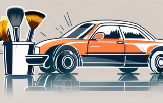 A high-quality brush with bristles in action