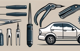 Various car repair tools like a paint pen