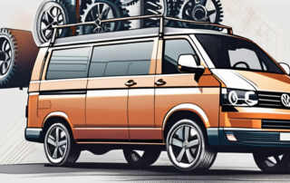 A volkswagen t5 2.5 tdi with an open hood