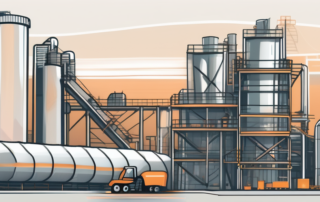 A thriving industrial landscape with machinery