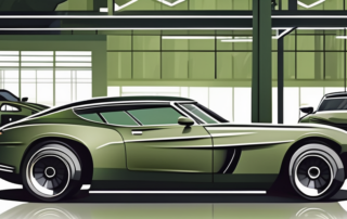 Several cars in various shades of olive green