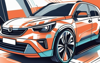 A car being applied with a protective paint film