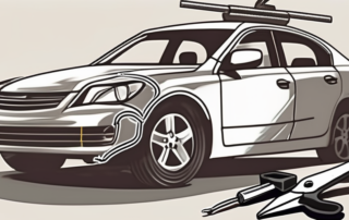 A car with a noticeable dent