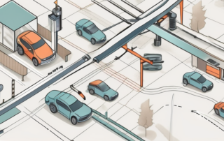 A map with various car repair tools marking different locations