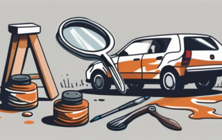 A car with visible signs of paint chipping due to stone impact